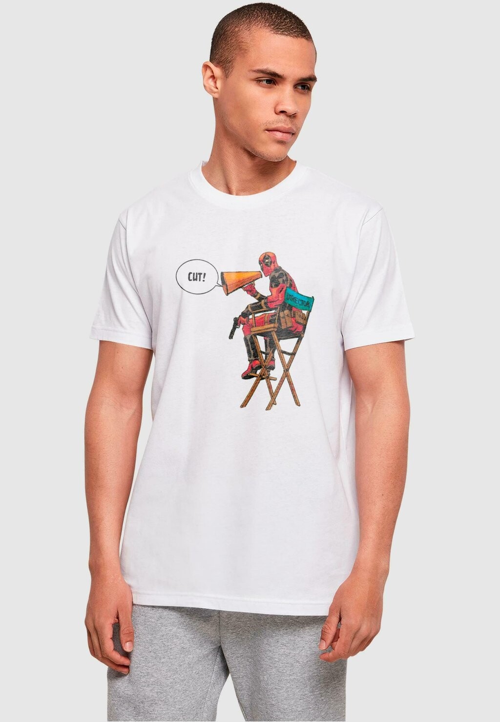 

Футболка с принтом DEADPOOL DIRECTORS CHAIR ABSOLUTE CULT, белый