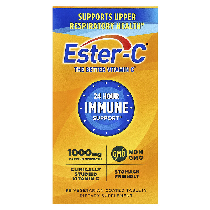 

EsterC, 24-часовая поддержка иммунитета, 1000 мг, 90 вегетарианских таблеток