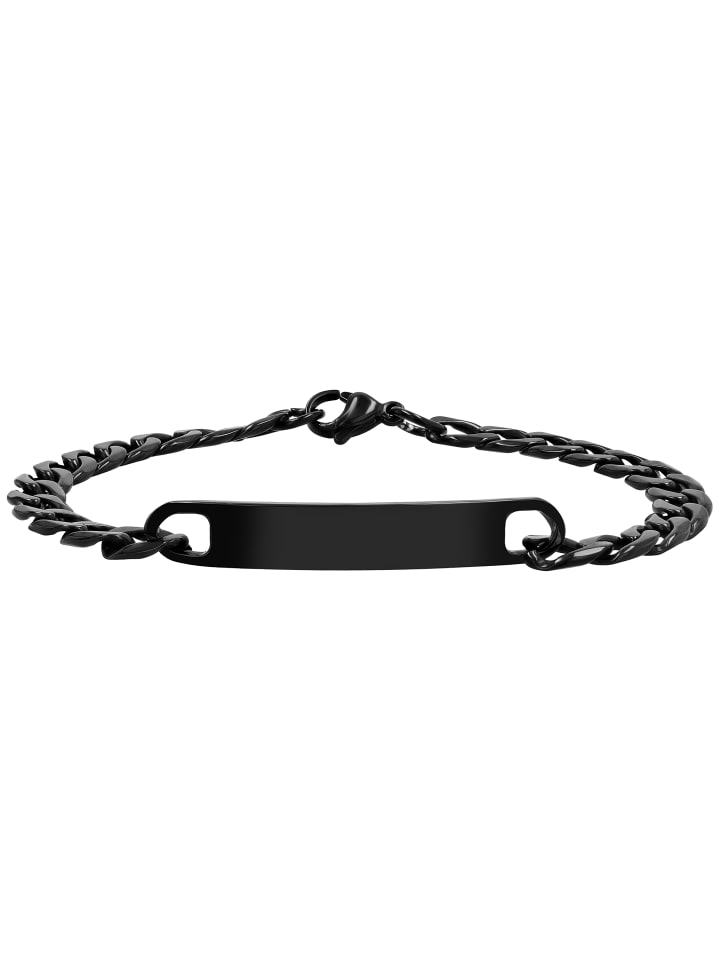 

Adeliás Браслет унисекс - браслет из нержавеющей стали в форме танка, 23 см, черный