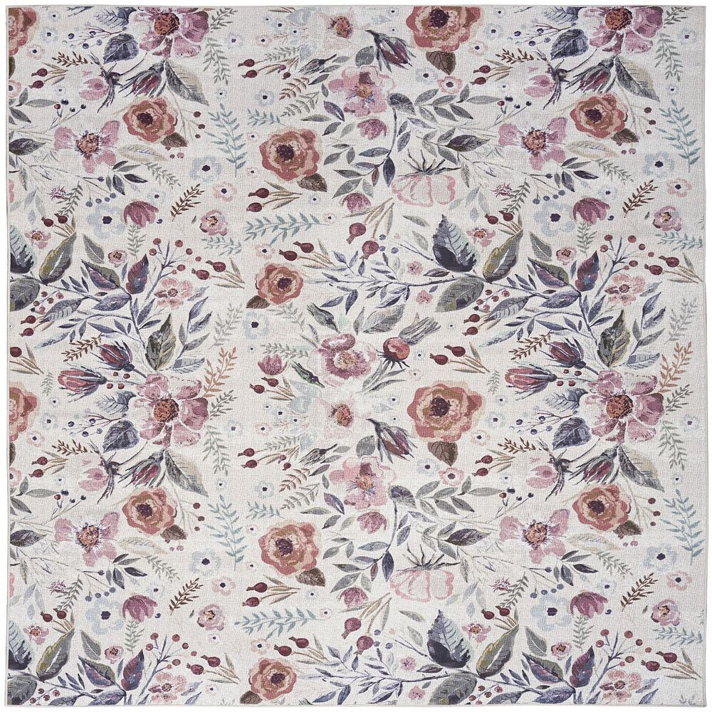 

Нескользящий коврик для дома Nourison Washables с цветочным принтом RugMarketPlace, цвет Ivory Pink