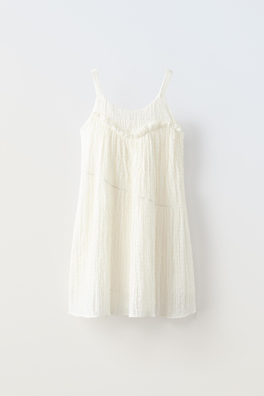 

Платье из сетки в точечку ZARA, белый