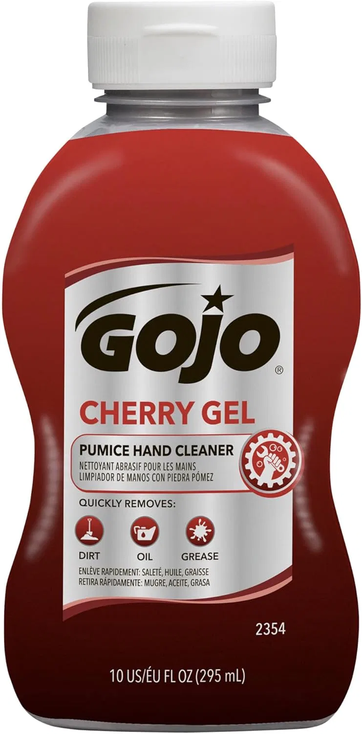 Очиститель для рук GOJO Cherry Gel Pumice Stone, 2 флакона по 10 унций (всего 20 унций) с щетками для ногтей Sparklen — фото 3