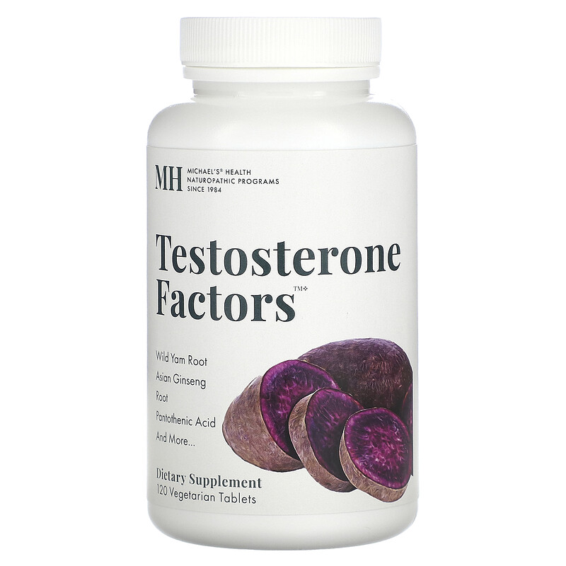 

Michael's Naturopathic, Testosterone Factors, 120 вегетарианских таблеток
