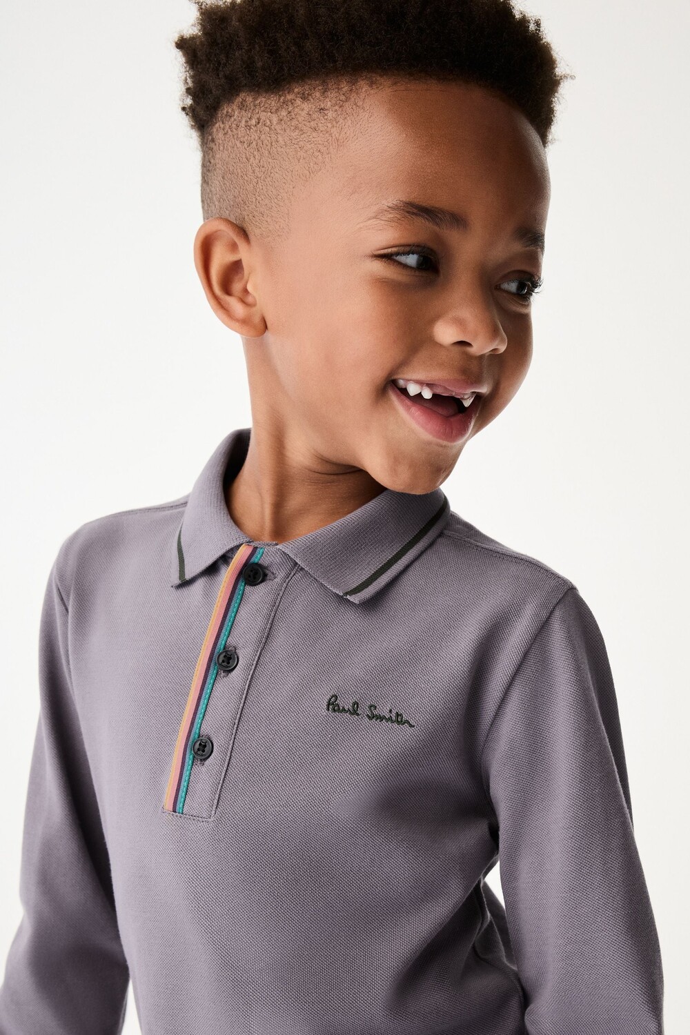 Футболка поло с длинными рукавами для мальчиков Paul Smith Junior, фиолетовый — фото 3