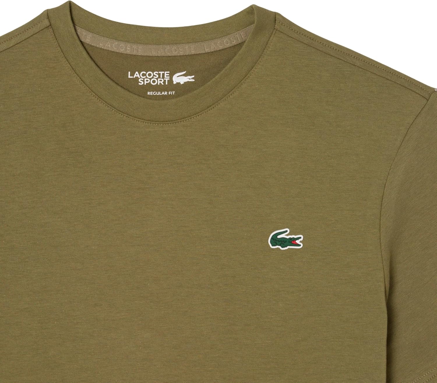 Футболка Lacoste Ultra-Dry, спортивная мужская, оливковый — фото 2