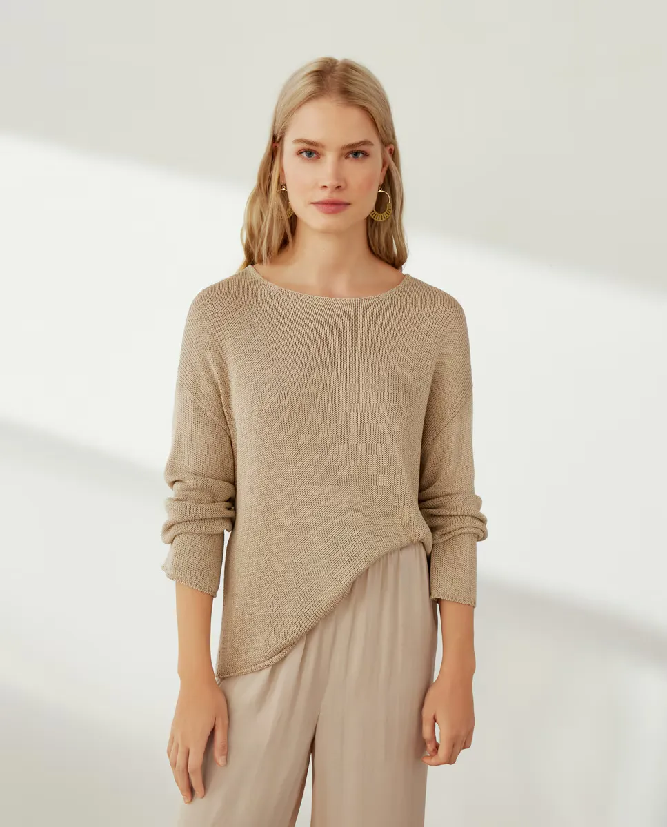 

Женский свитер с круглым вырезом Southern Cotton, цвет Visón claro