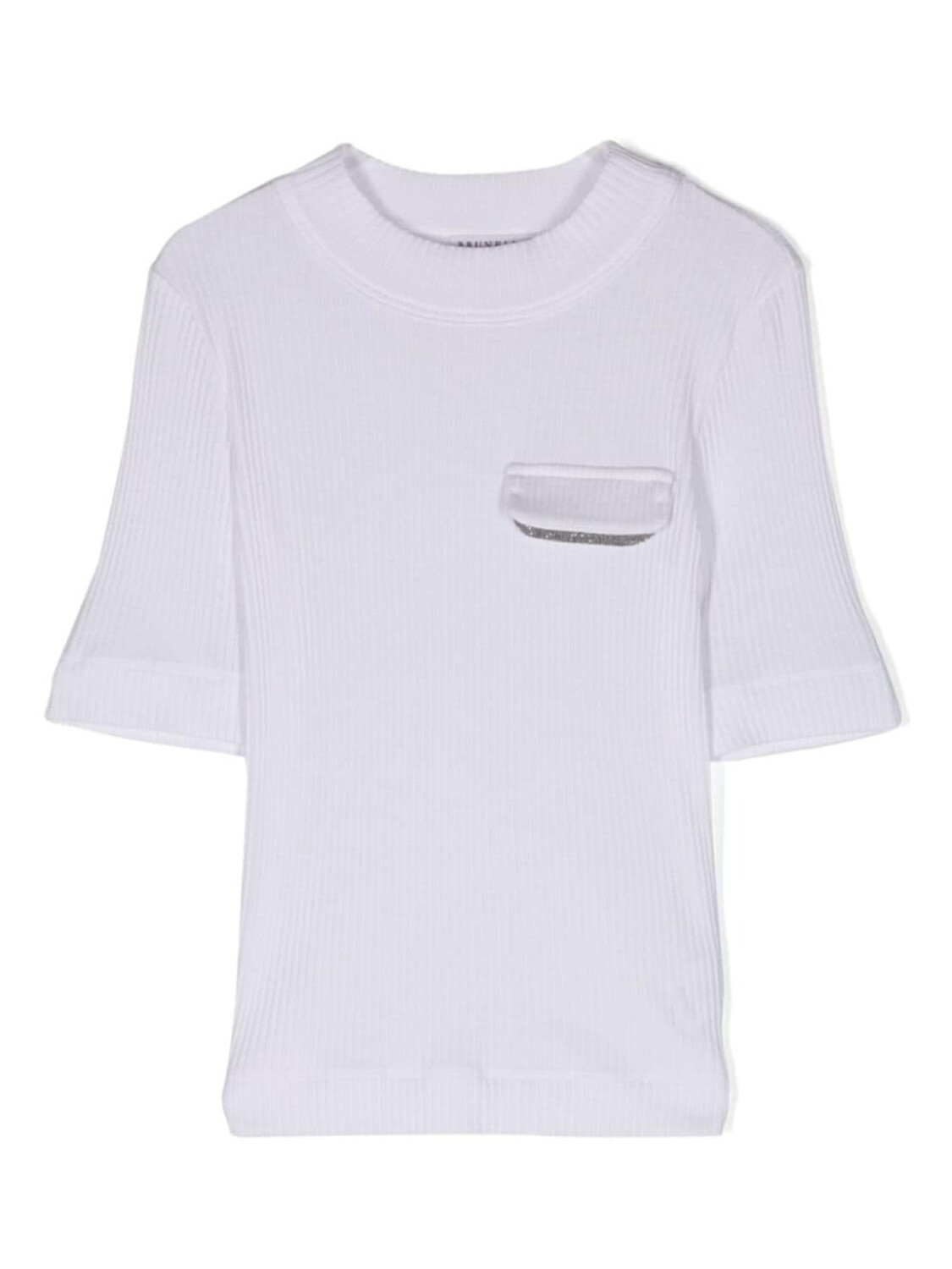 

Brunello Cucinelli Kids футболка в рубчик с высоким воротником, белый