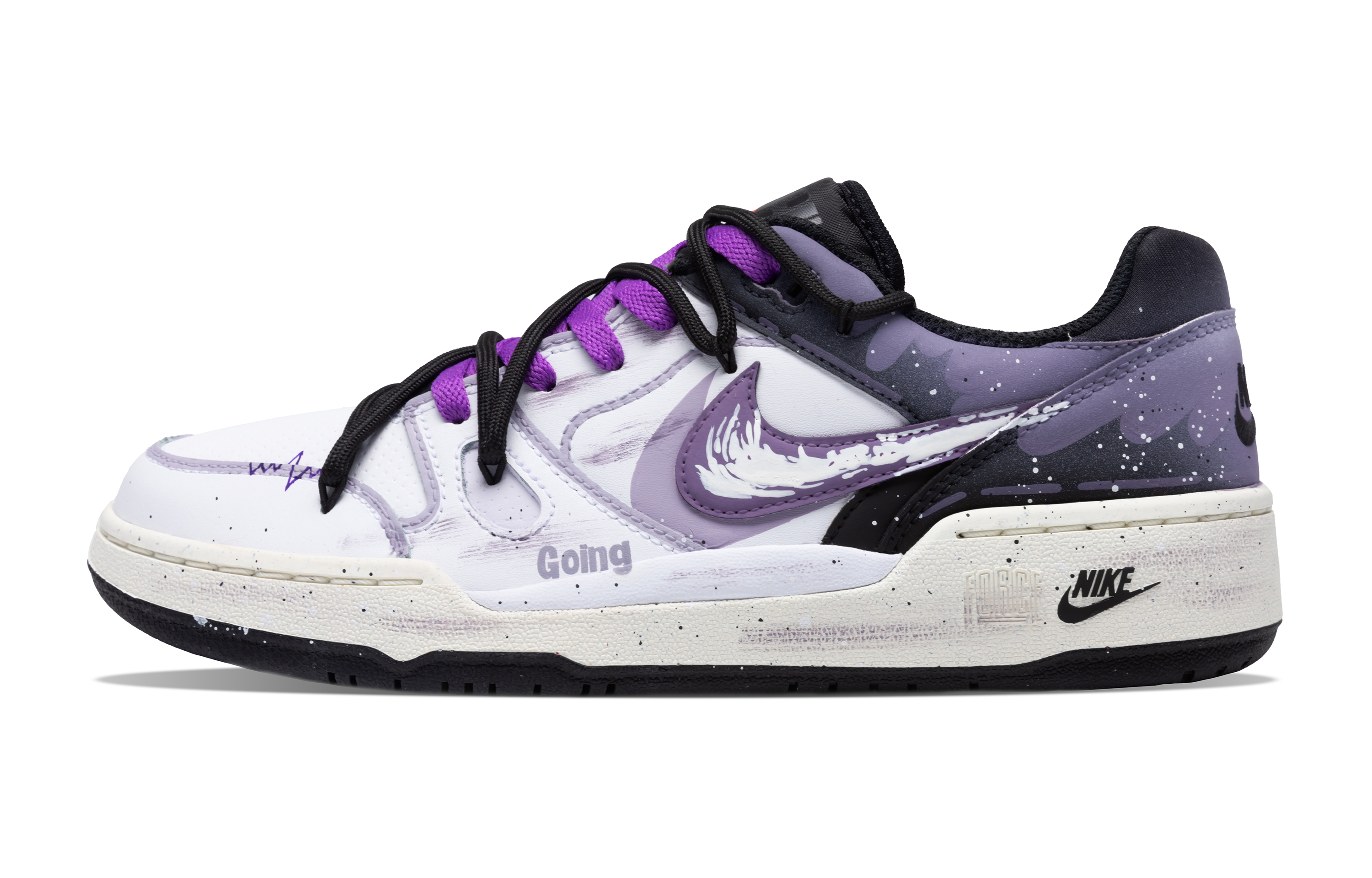

Nike Низкие кроссовки для скейтбординга Full Force, устойчивые к истиранию, мужские, черные, фиолетовые