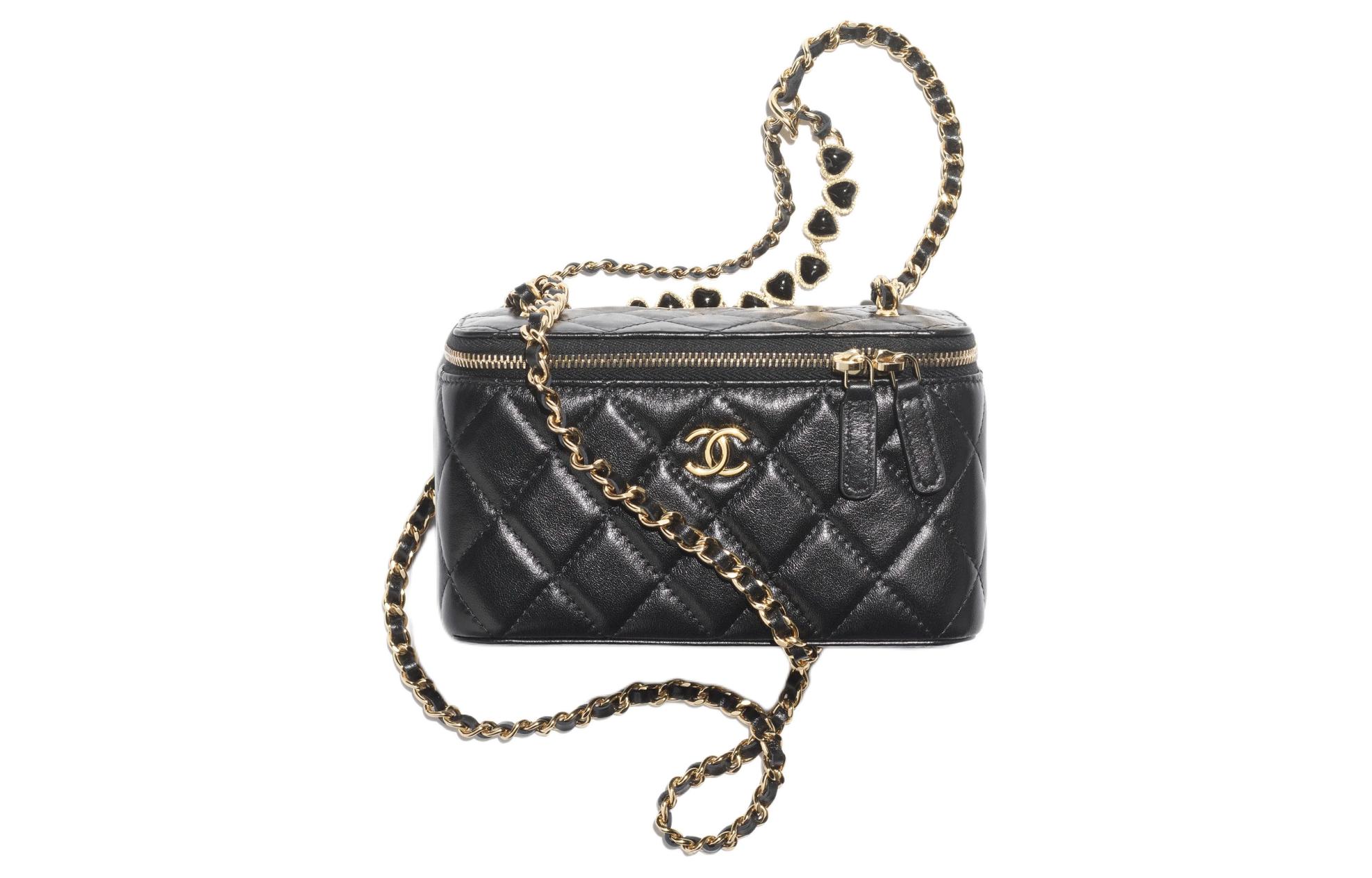

CHANEL Яркий кожаный клатч с эффектом крепированной кожи на одно плечо женский черный