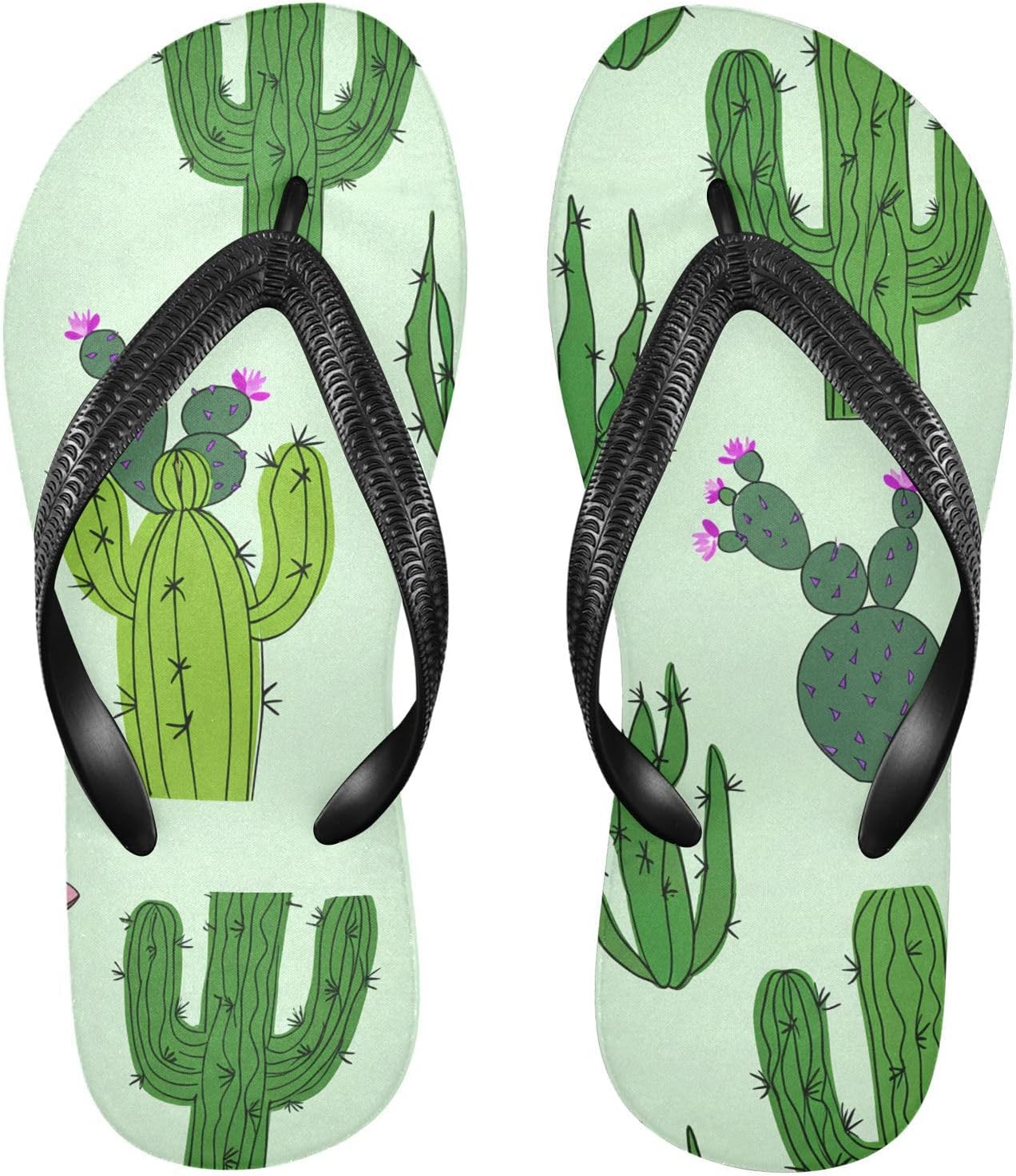 

Вьетнамки с кактусом, зеленые, для пляжа и душа, резиновые, противоскользящие, летние тапочки для женщин и мужчин, для прогулок Sinestour