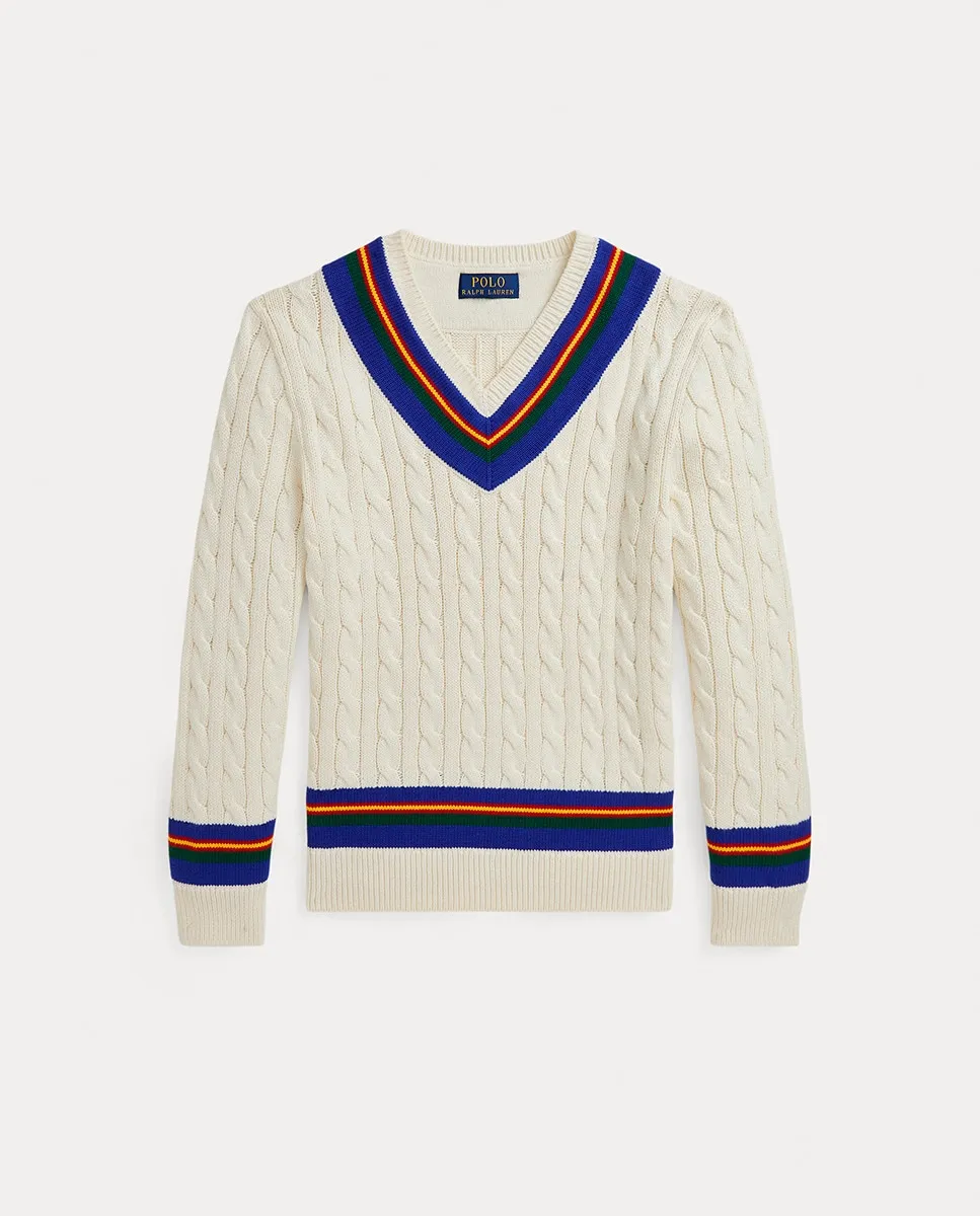 

Кремовый свитер для крикета для мальчиков Polo Ralph Lauren, цвет Crema