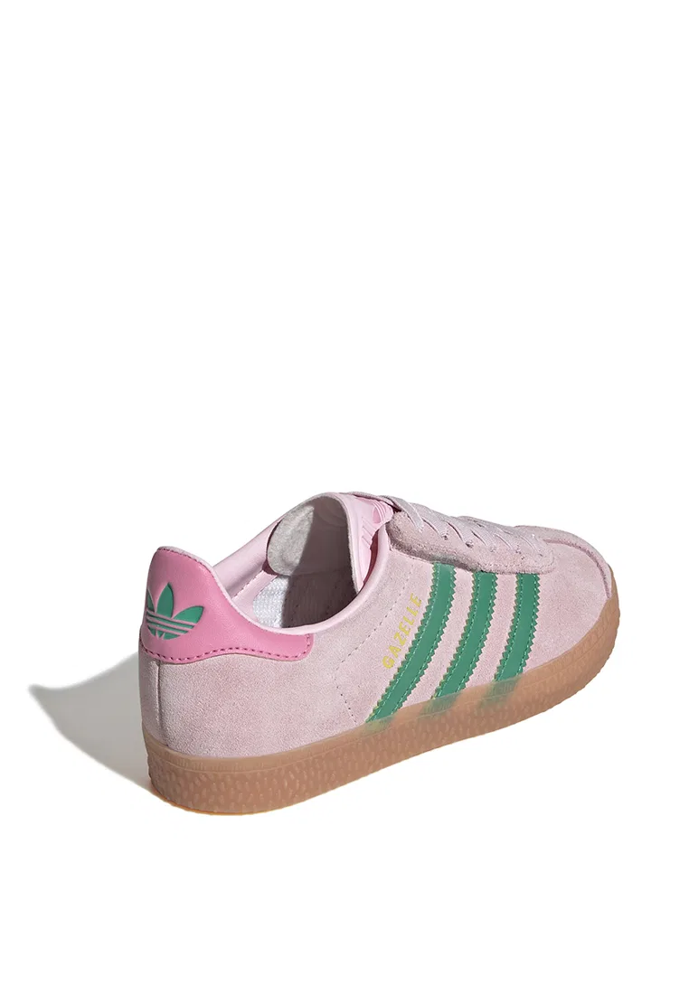 Кроссовки детские на эластичных шнурках, Gazelle, бежевые Adidas — фото 3
