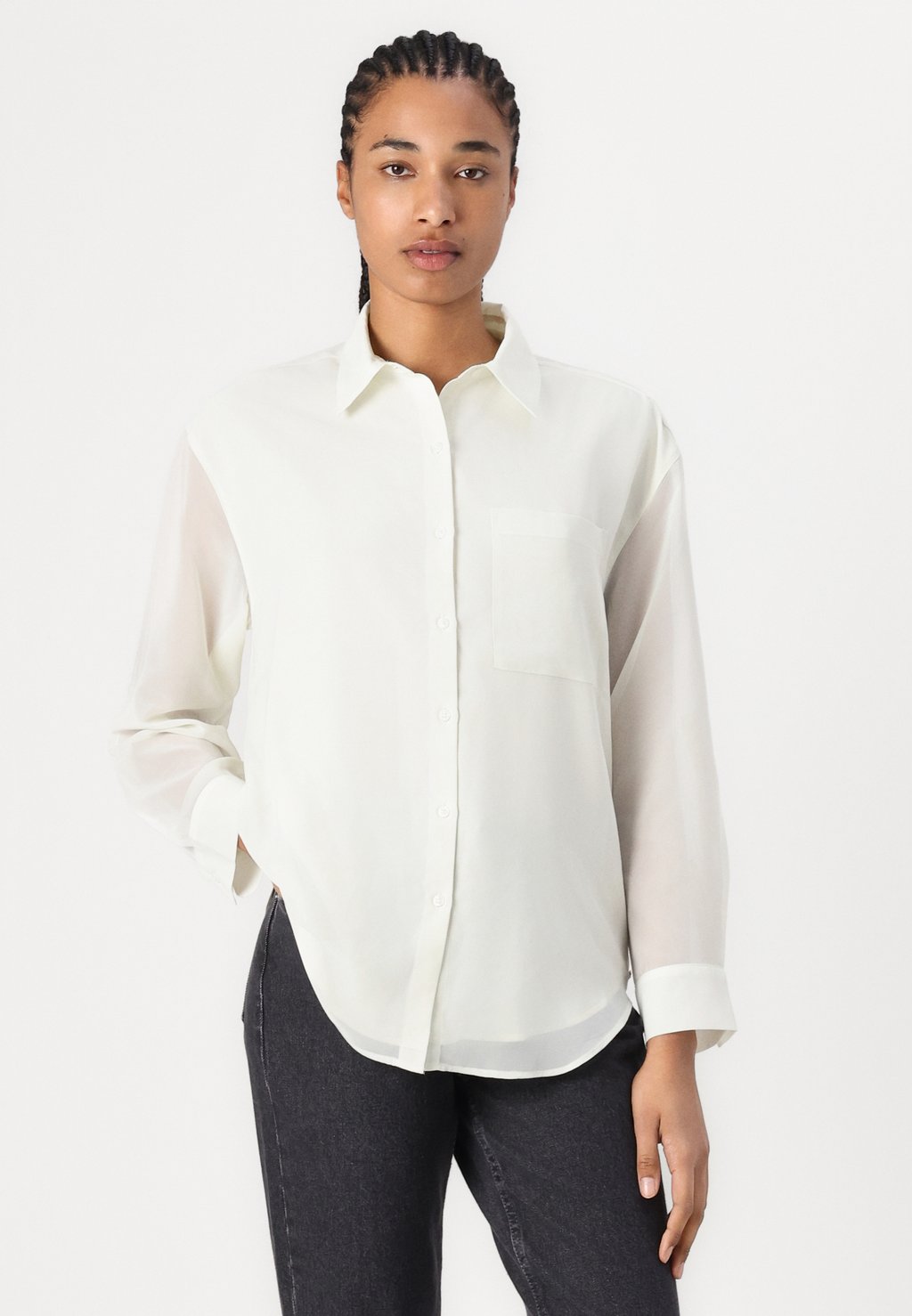 Рубашка ROLL SLEEVE UTILITY POCKET Calvin Klein, бежевый — фото 4