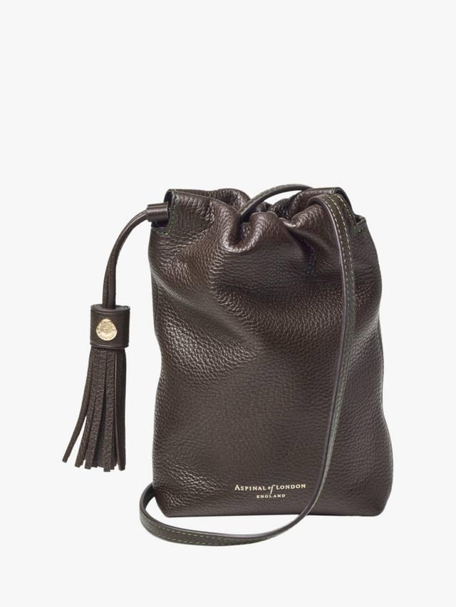 

Кожаная сумка-кроссбоди Hudson с кулиской Aspinal of London, Dark Brown