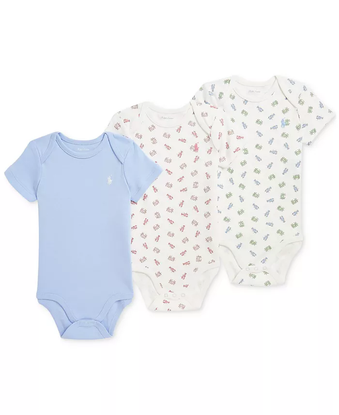 

Комплект из 3 хлопковых боди для мальчиков Baby Boys Polo Ralph Lauren, мультиколор