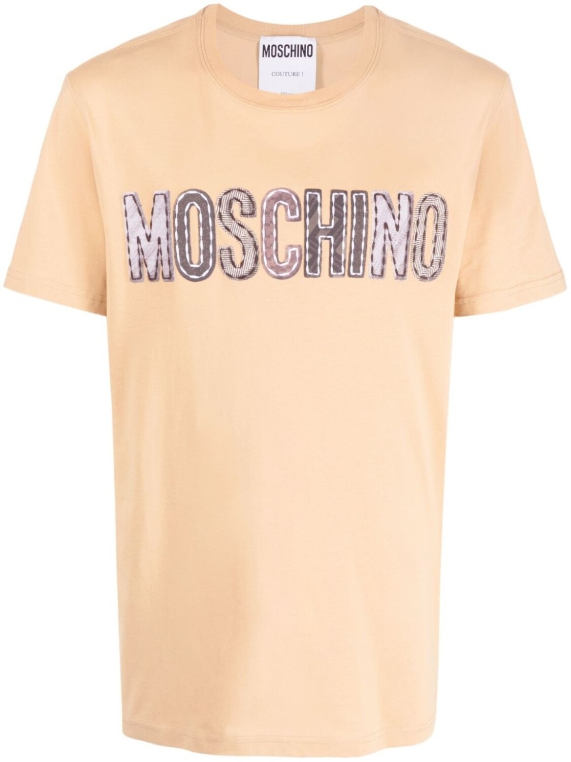 

Moschino футболка с нашивкой-логотипом, нейтральный цвет
