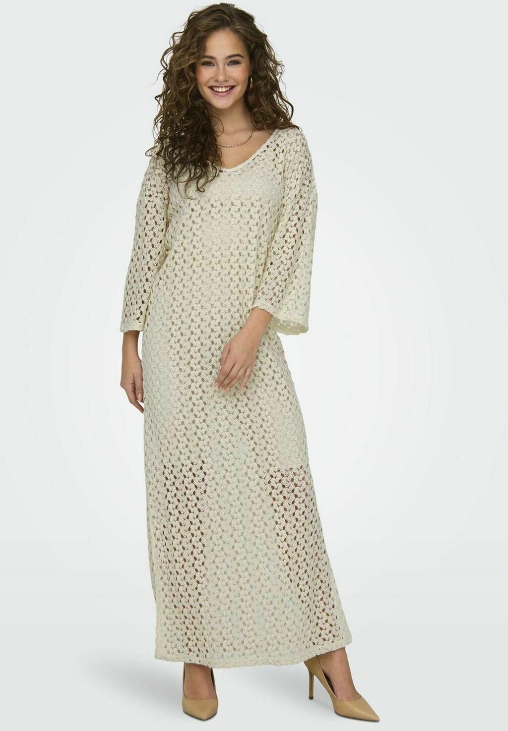 

Длинное платье Lion 3/4 V Neck ONLY, бежевый