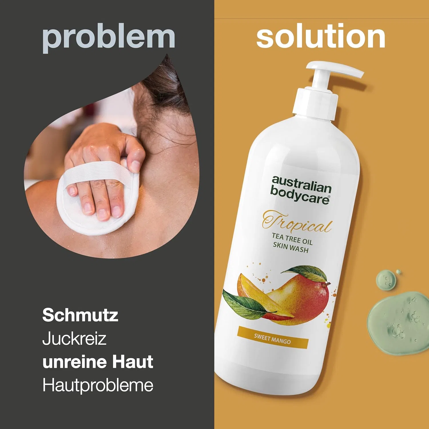 Гель для душа с маслом чайного дерева и манго от Australian Bodycare, 1000 мл Australian Bodycare — фото 2
