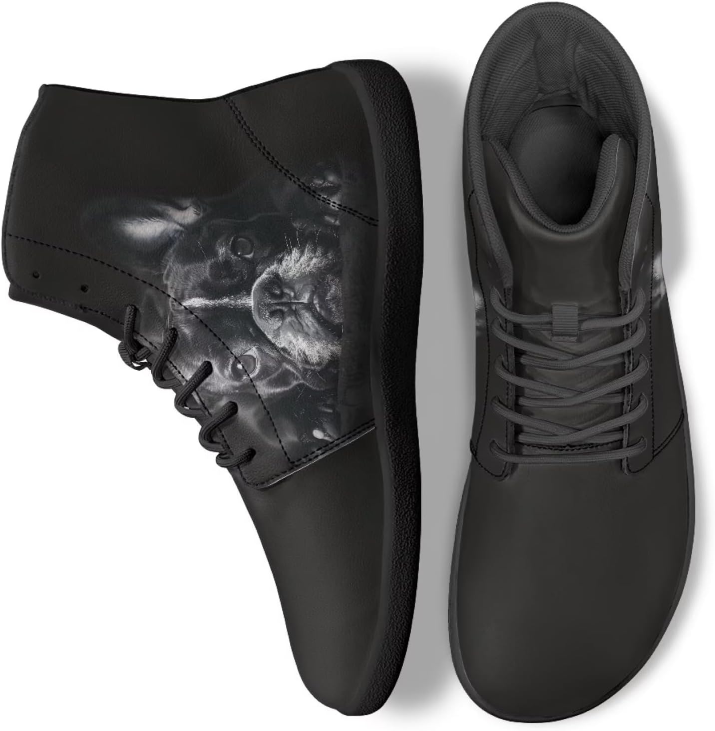 

Унисекс кроссовки для ходьбы, высокие теннисные ботинки, на шнуровке, для работы в офисе, спорта и активного отдыха на улице Ecaestolph, черный