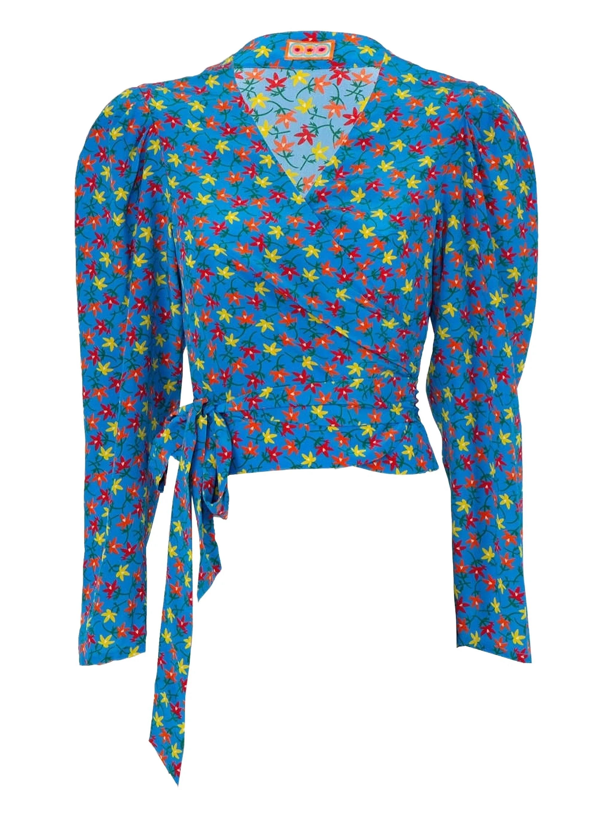 

Блузка Odalys с объемными рукавами и цветочным принтом Lhd, синий