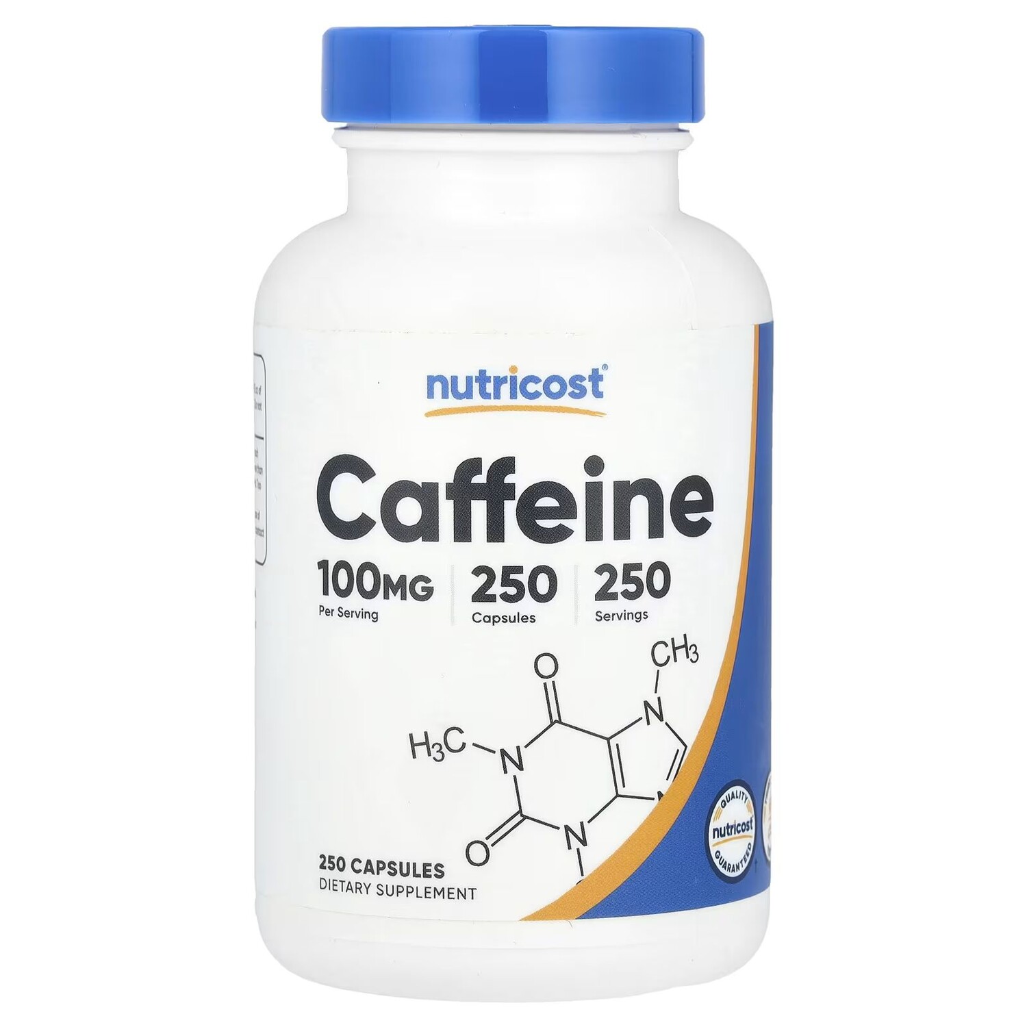 

Кофеин, 100 мг, 250 капсул Nutricost