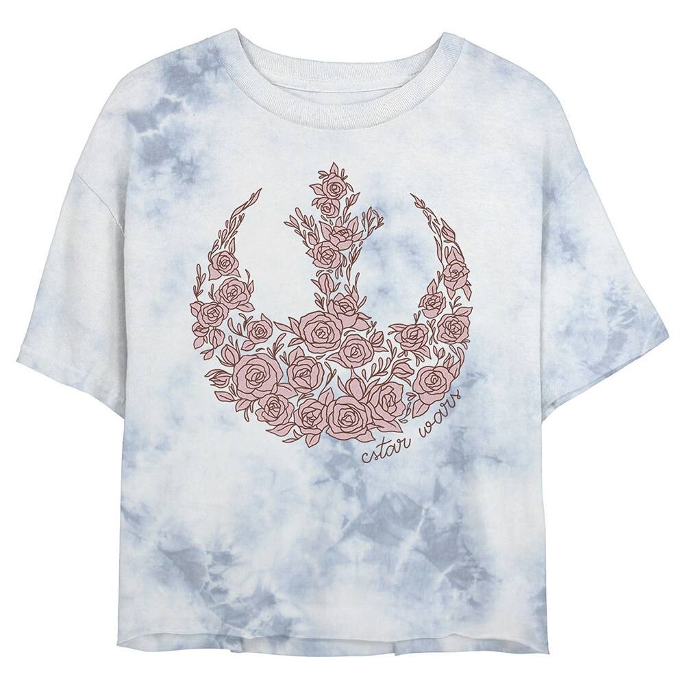 

Укороченная футболка с изображением эмблемы Rose Rebel для юниоров Star Wars, цвет White Blue