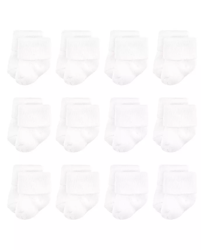

Носки махровые для новорожденных Baby Boys Unisex, белые, 6-12 месяцев Luvable Friends, белый
