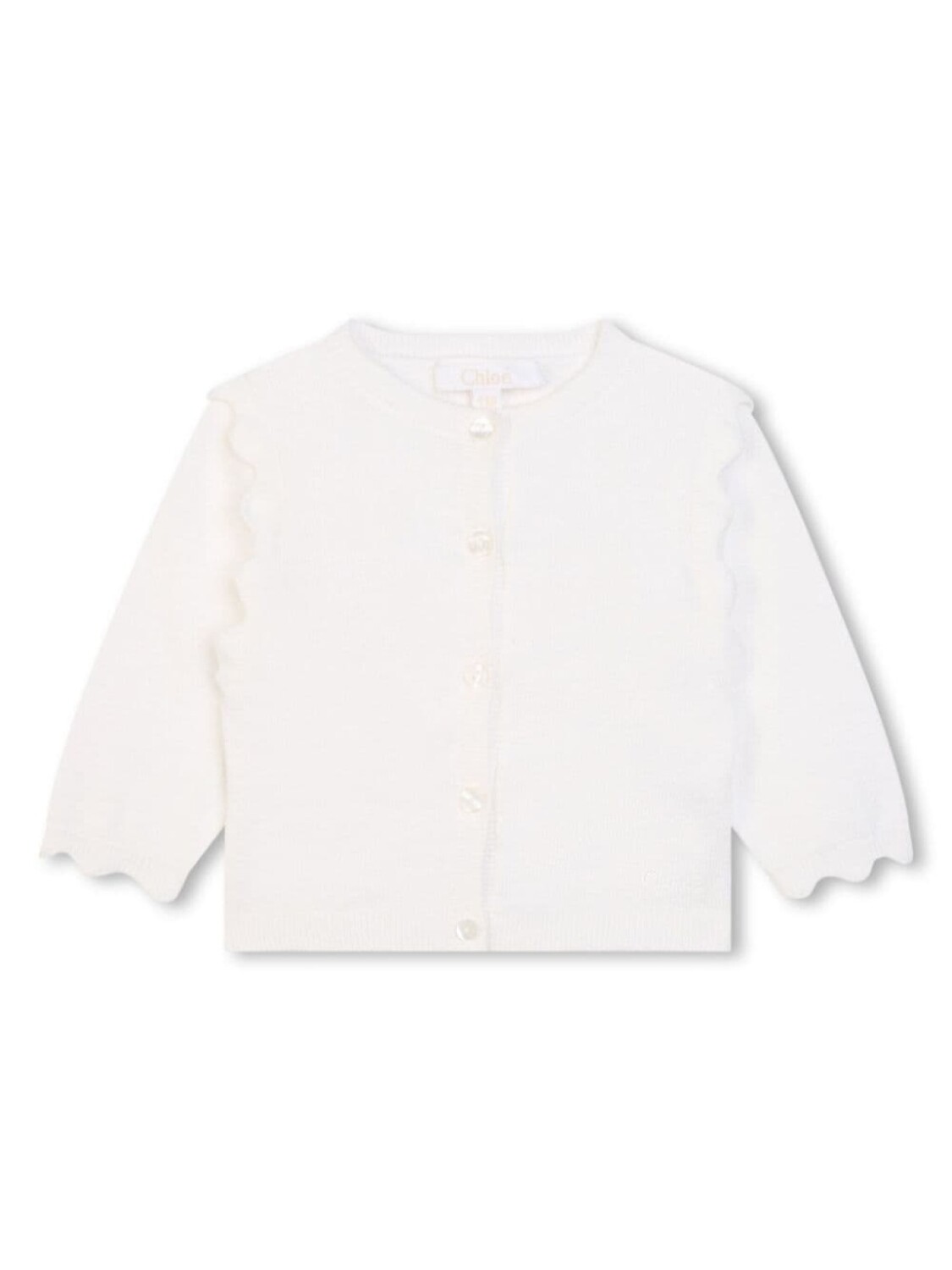 

Chloé Kids кардиган с фестонами, белый