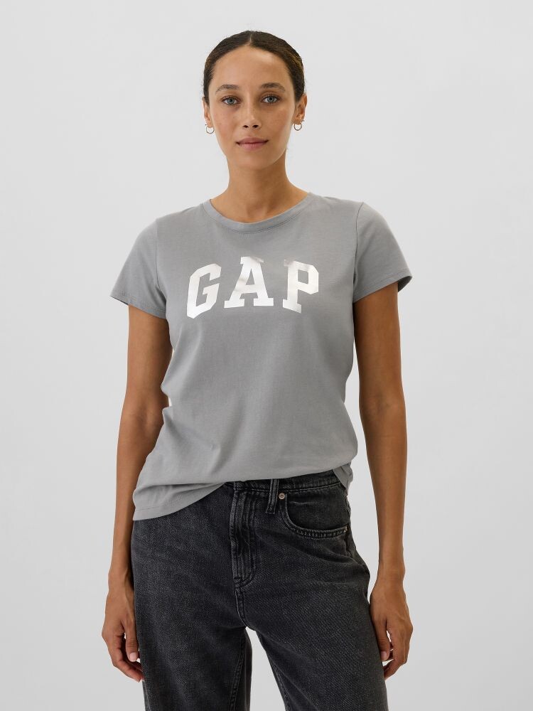 

Футболка с металлическим логотипом Gap, серый