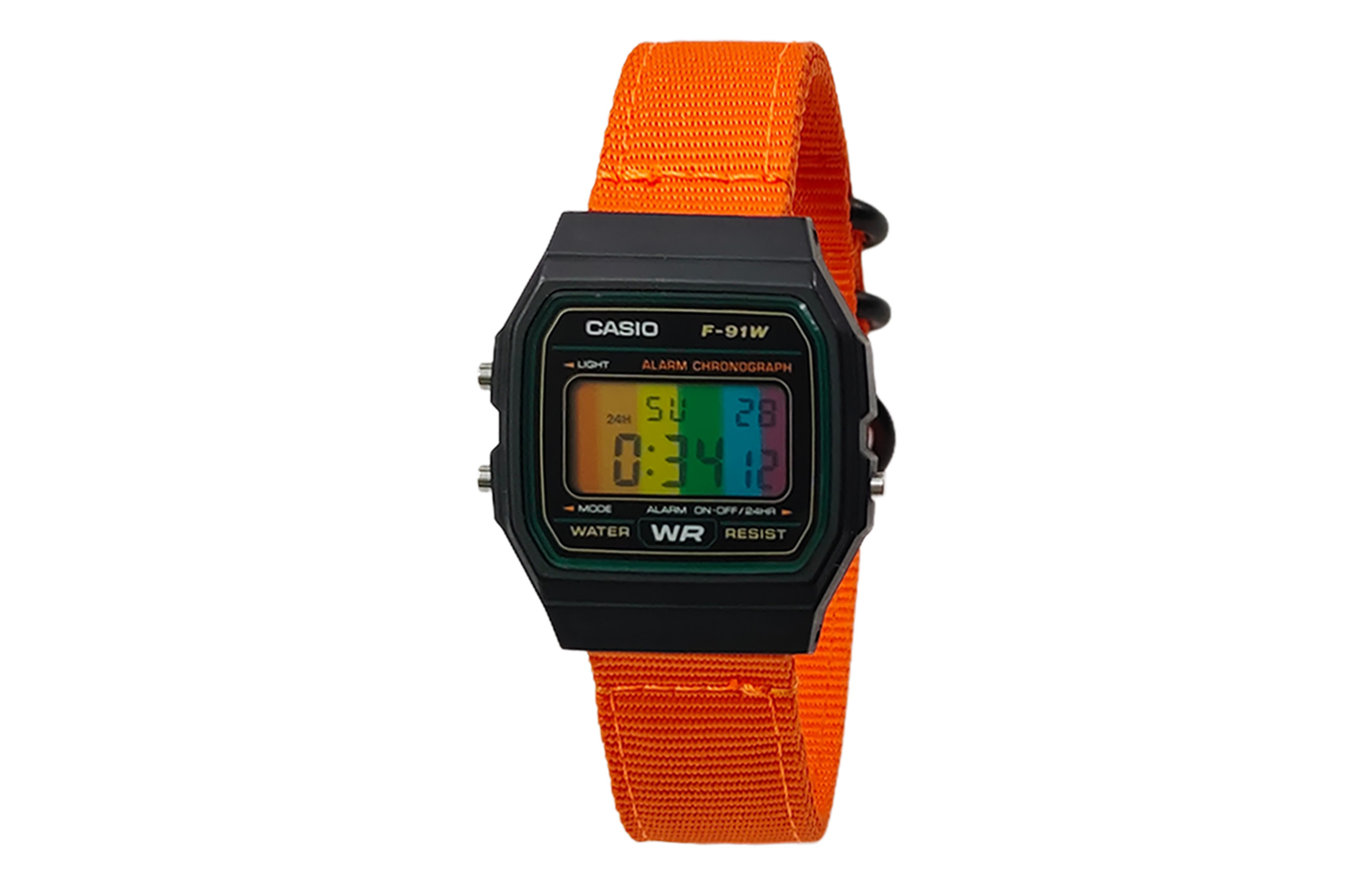 

CASIO Мужские часы Retrofit Series с кварцевым механизмом и нейлоновым ремешком, черный циферблат, Оранжевый, CASIO Мужские часы Retrofit Series с кварцевым механизмом и нейлоновым ремешком, черный циферблат