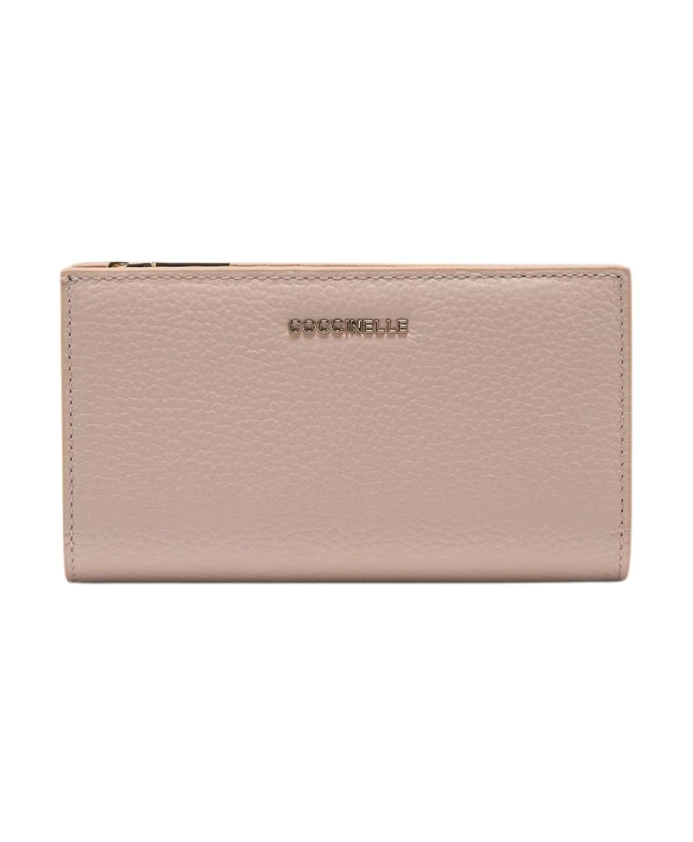 

Металлический большой кошелек Coccinelle, розовый
