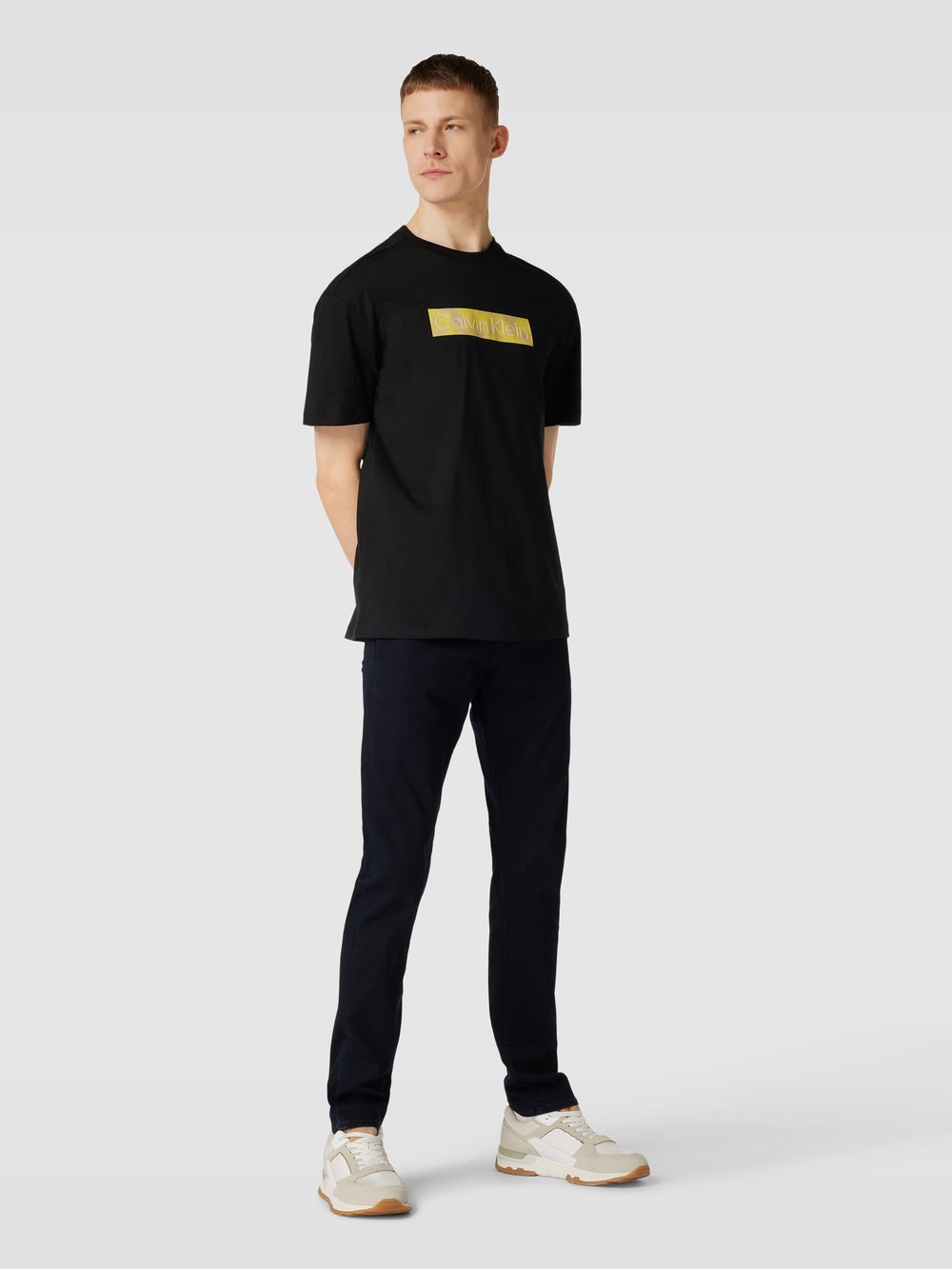 

Футболка из чистого хлопка с этикеткой CK Calvin Klein, черный
