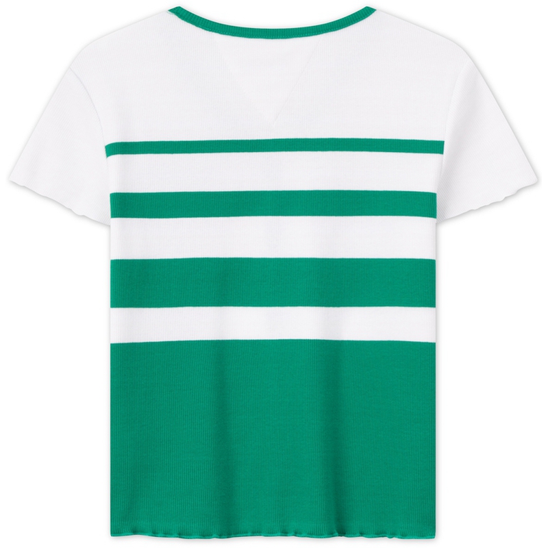 Tommy Hilfiger Футболка в зеленую и белую полоску для детей 3-7 лет — фото 4