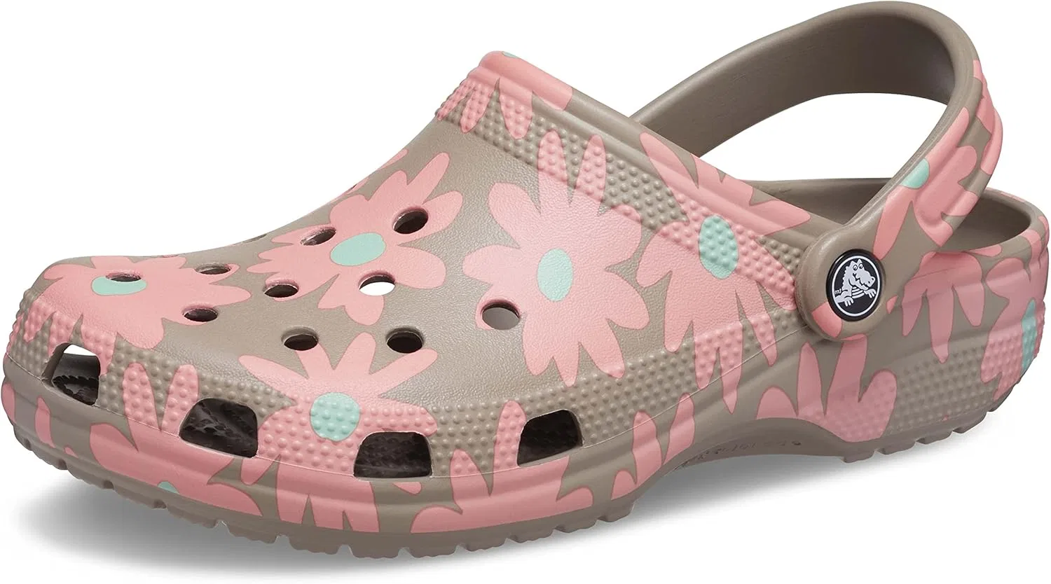Классические деревянные сабо Crocs унисекс с цветочным принтом, Mushroom Multi