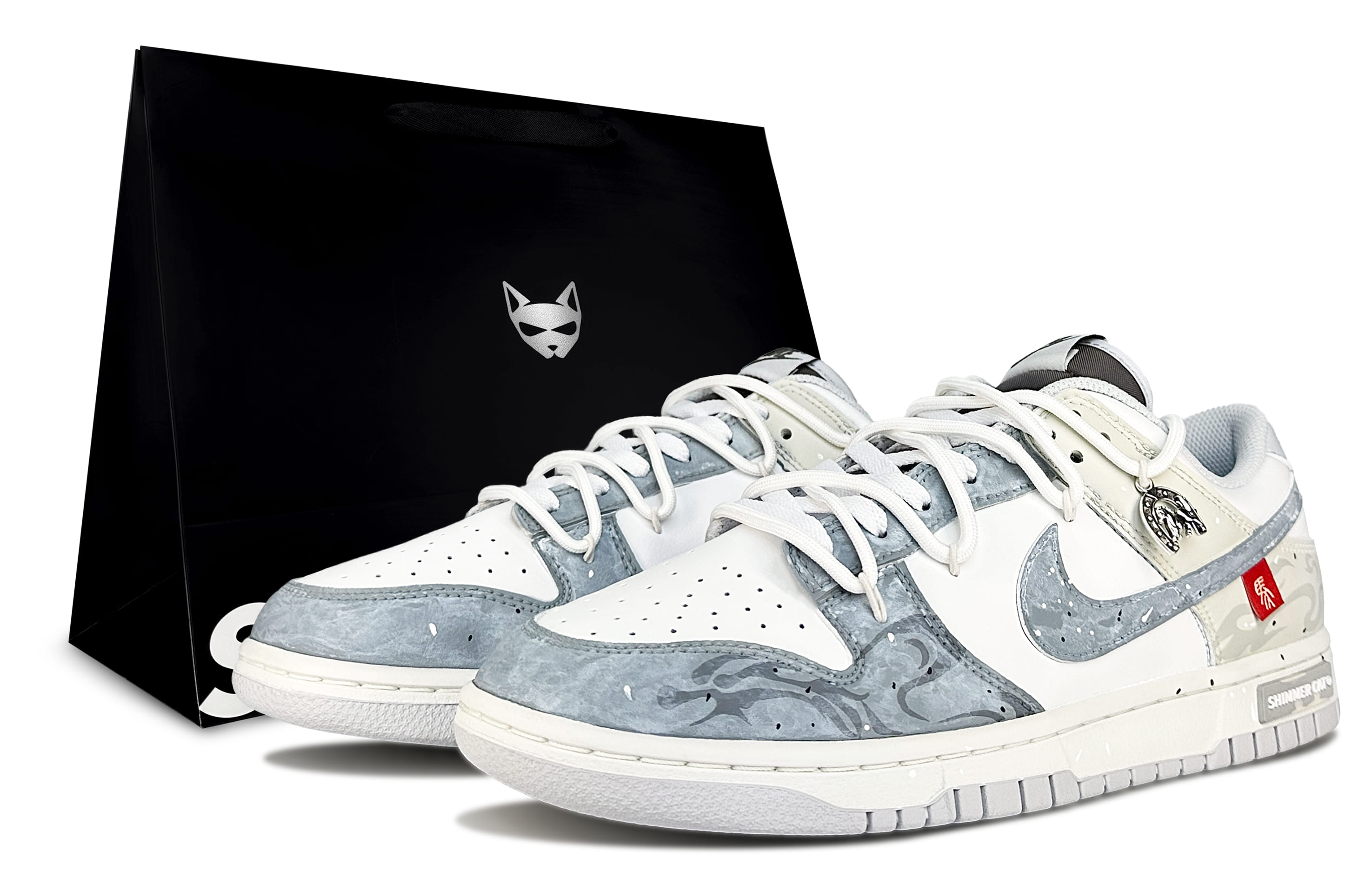 

Nike Dunk Low Jade Smoke Green Abrasion Resistant Low top Skateboard Shoes Unisex серебристо-серый