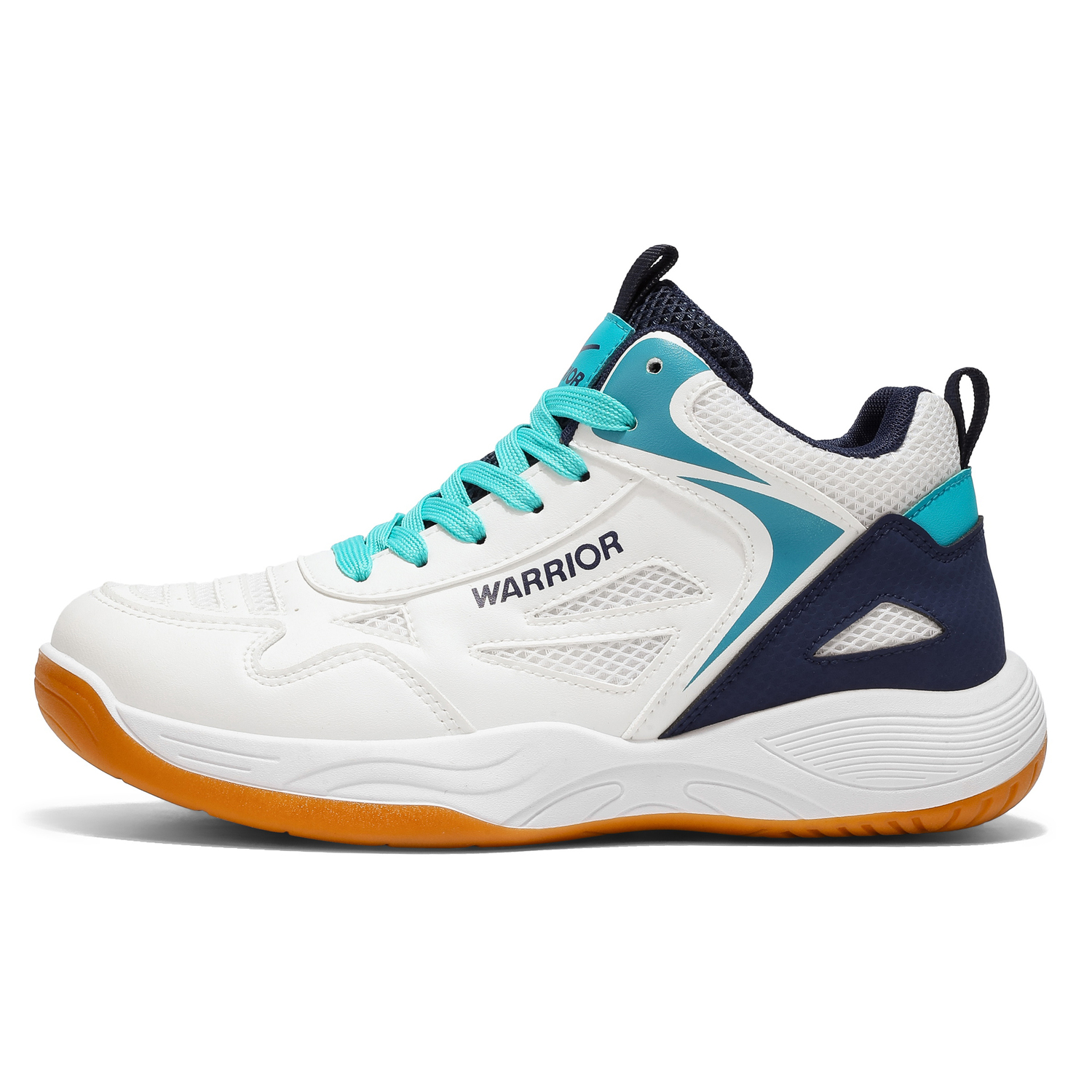 

Мужские кроссовки для бадминтона Cushioning Coverage Height Increase Low top WARRIOR, белый/темно-синий/зеленый