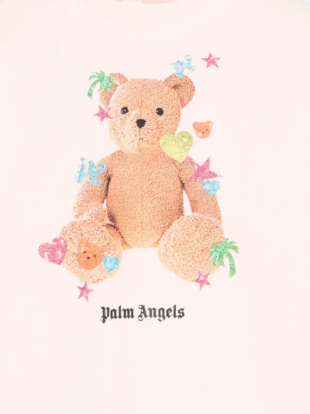 Толстовка с изображением плюшевого мишки Palm Angels Kids, розовый — фото 3