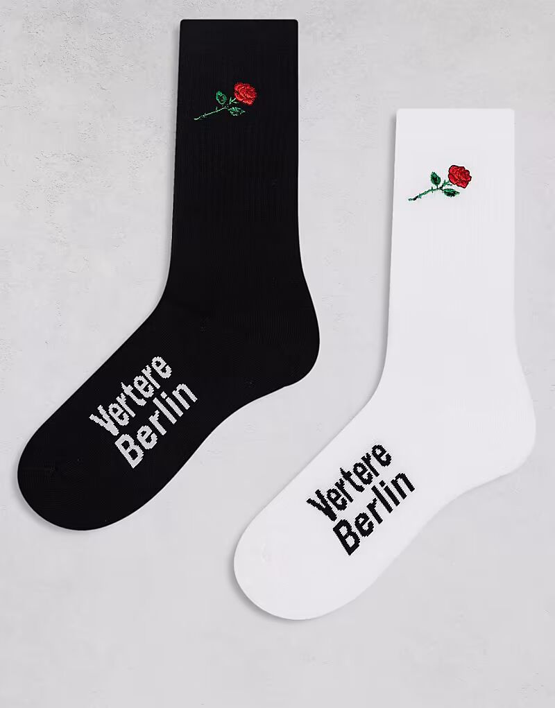 

Vertere Berlin 2 пары носков с контрастной вышивкой роз в разноцветном цвете