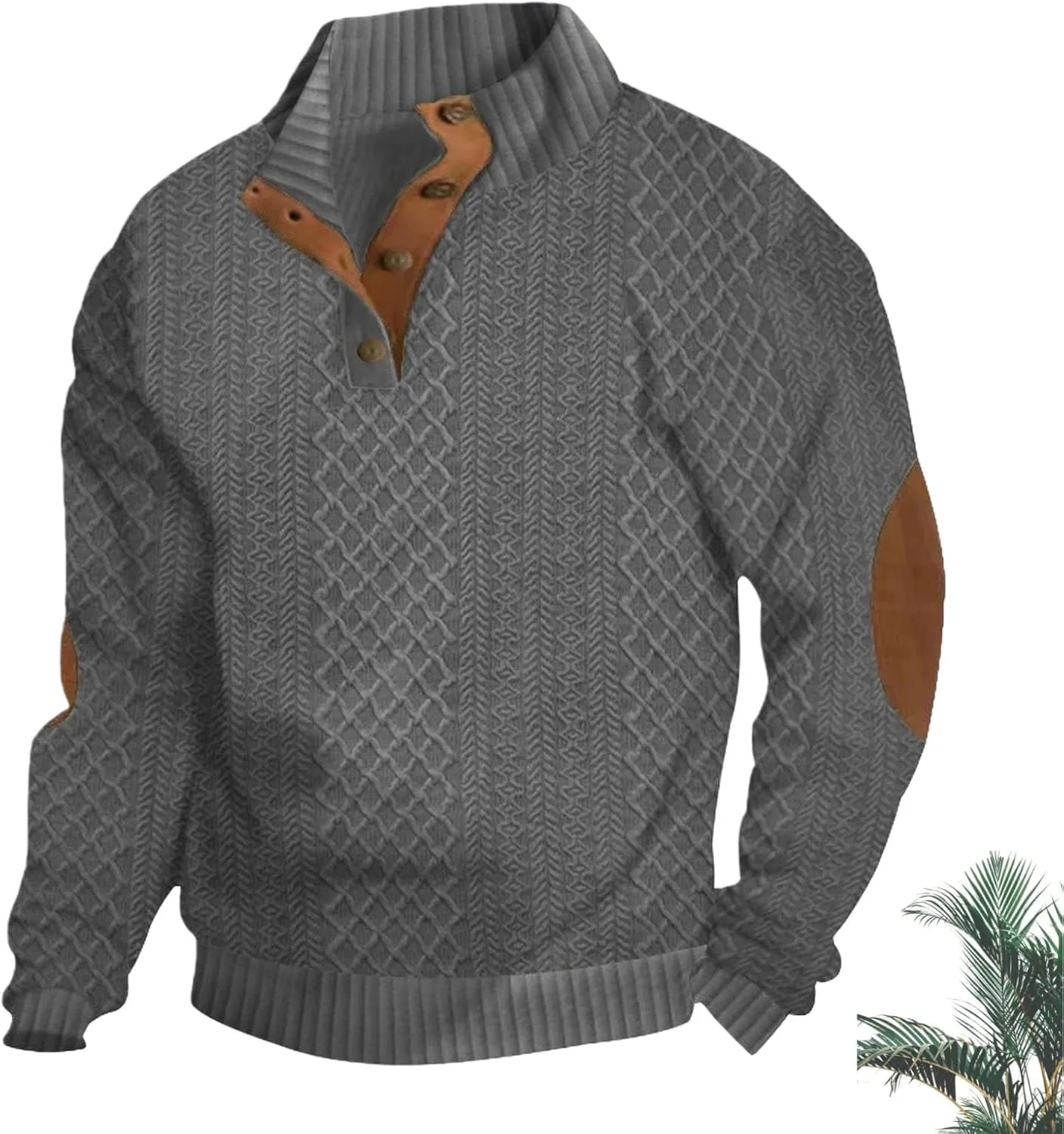 

Мужской спортивный свитер с длинным рукавом, классический повседневный пуловер с отложным воротником и четвертной застежкой