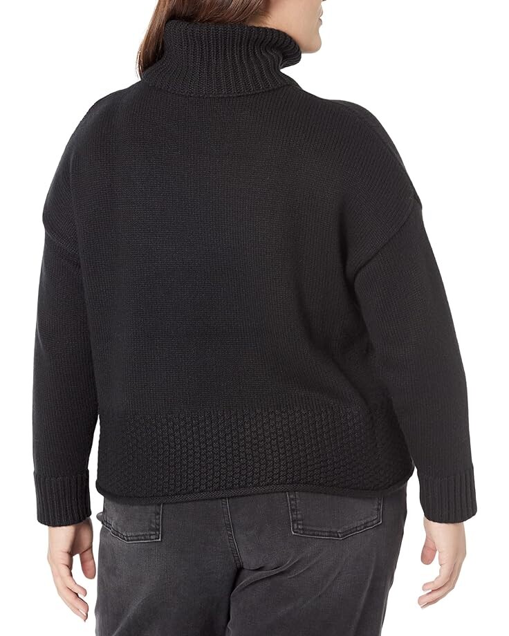

Свитер Madewell Plus Corsica Stitch Mix Turtleneck, реальный черный