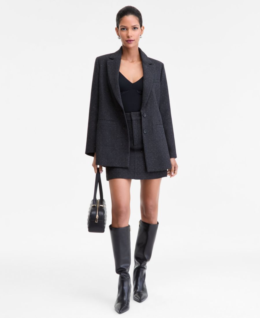 

Женский блейзер, украшенный стразами INC International Concepts, Charcoal S