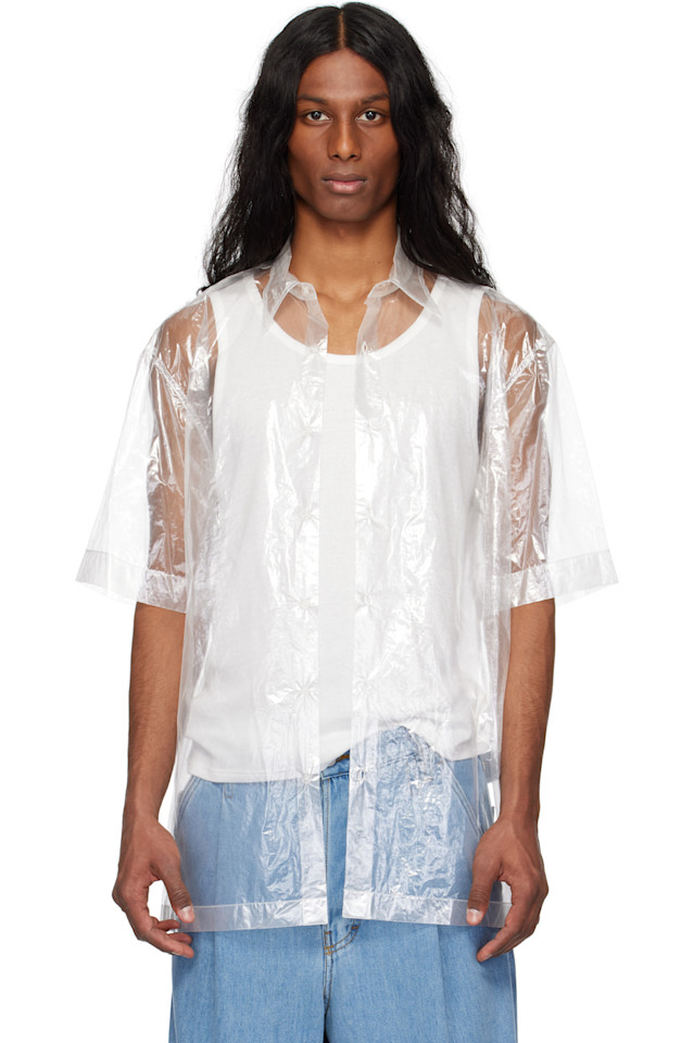 

Прозрачная нейлоновая рубашка Dries Van Noten, цвет transparent