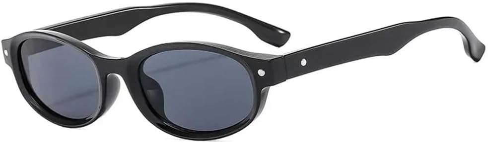 

Маленькие овальные солнцезащитные очки для женщин и мужчин, повседневные солнцезащитные очки для женщин и мужчин, маленькая оправа, очки для активного отдыха UJNHGQ, Blackgray