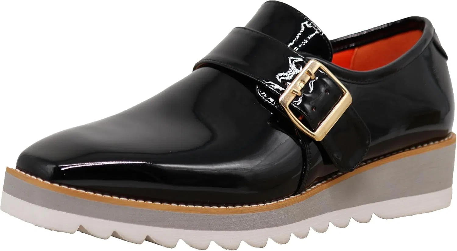 Мужские лакированные лоферы Enzo Romeo FREL с пряжкой и пряжкой, Black — фото 3