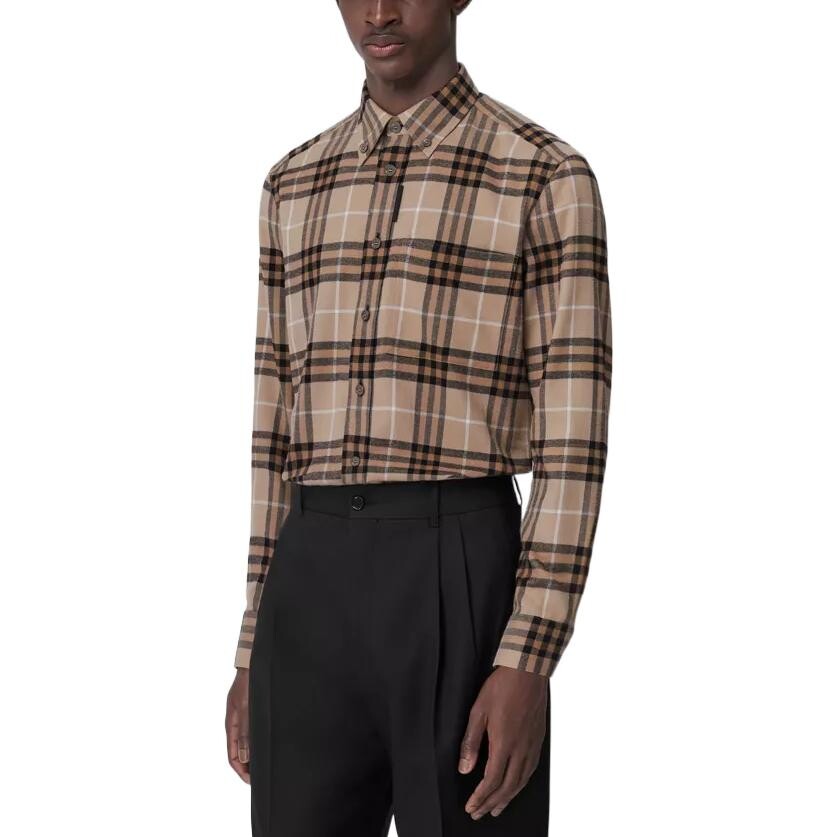 Рубашка Мужская Burberry Печенье, цвет Cookie — фото 4