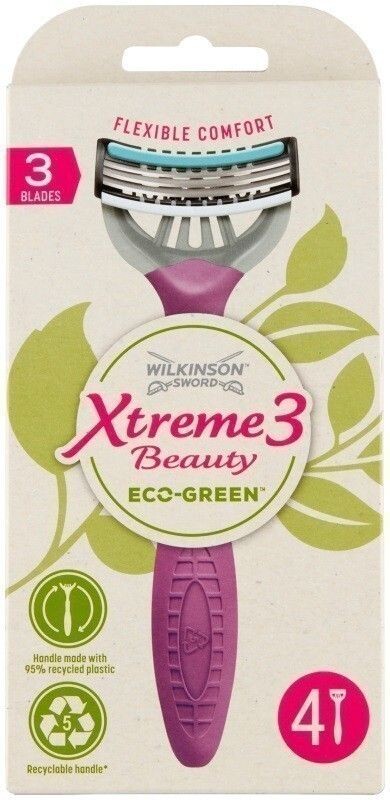 

Wilkinson Xtreme3 Beauty Eco Green женская бритва, 4 шт.