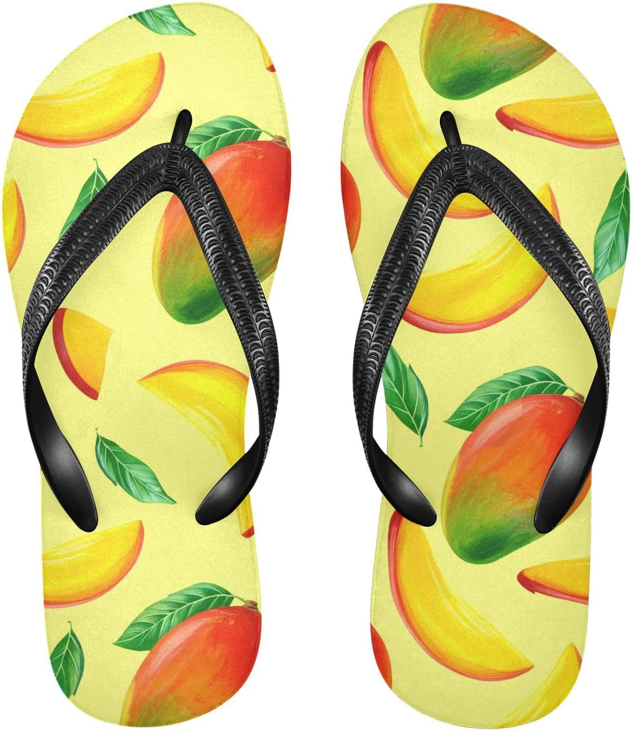 

Желтые сланцы Mango Slice для пляжа, душа с ремешком между пальцев, резиновые, противоскользящие, летние шлепанцы для женщин и мужчин Sinestour