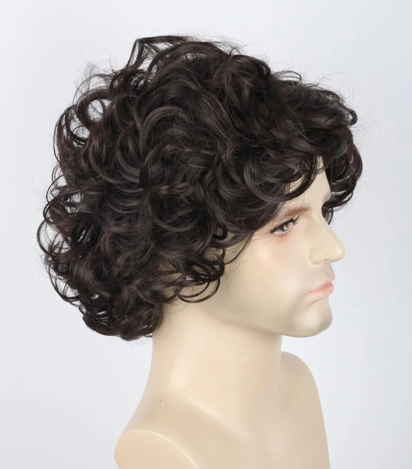 Короткий кудрявый мужской парик Topcosplay Topcosplay, Dark Brown-4A — фото 2