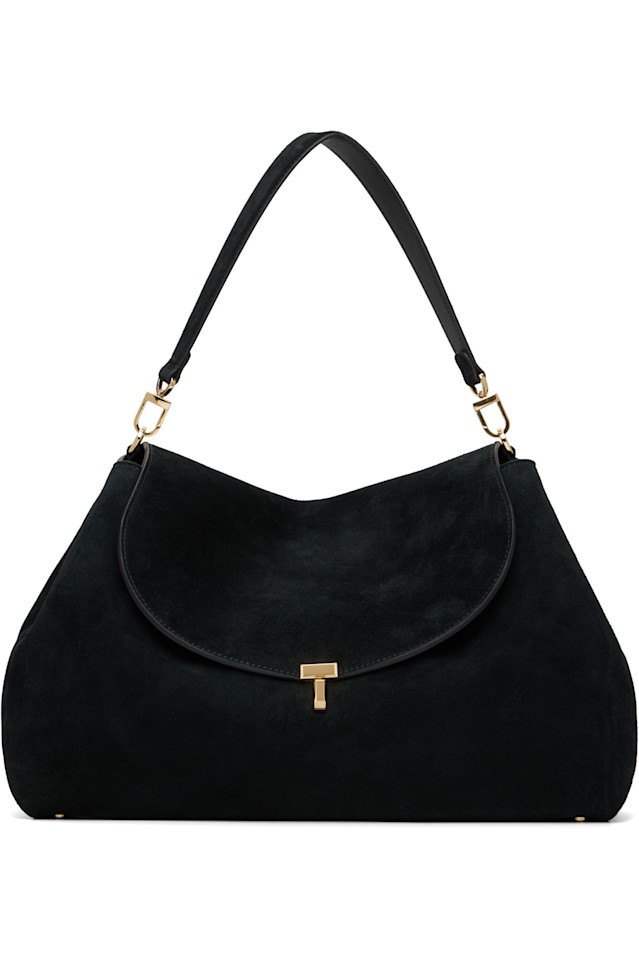 

Сумка-Мессенджер T-Lock из замши Toteme, черный