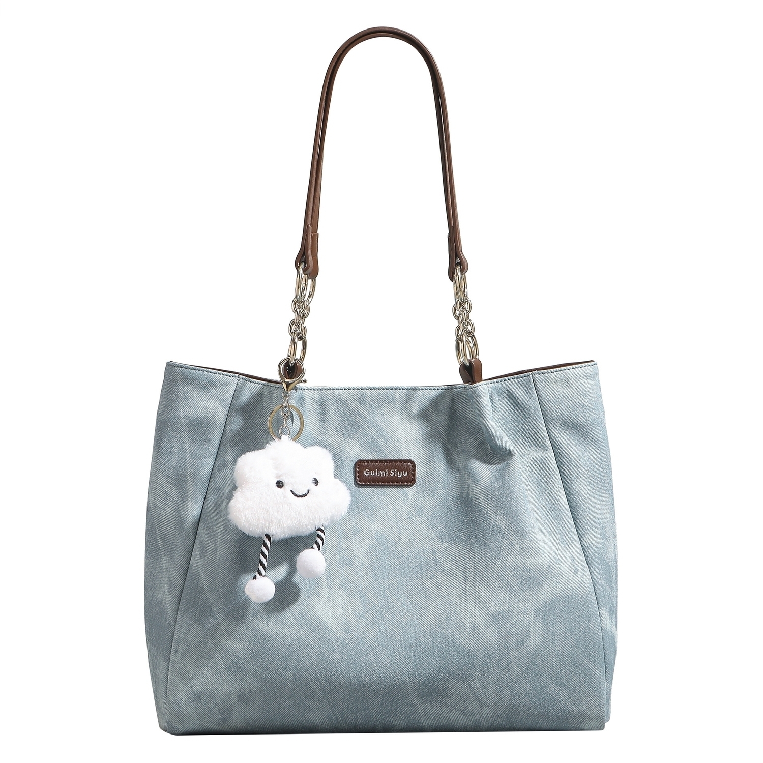 

PAYOT Сумка-шоппер из искусственной кожи, повседневная сумка через плечо для женщин, деним синий